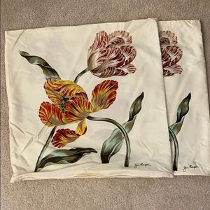 Pair of Jim Thompson 18x18 silk pillow covers